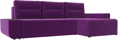 Диван угловой Лига Диванов Чикаго правый / 110751 (микровельвет фиолетовый)