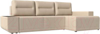 Диван угловой Лига Диванов Чикаго правый / 110763 (экокожа бежевый)