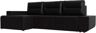 Диван угловой Лига Диванов Чикаго левый / 110769 (экокожа черный)