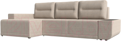 Диван угловой Лига Диванов Чикаго левый / 110771 (рогожка бежевый)