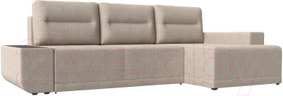 Диван угловой Лига Диванов Чикаго правый / 110771 (рогожка бежевый)