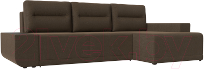 Диван угловой Лига Диванов Чикаго правый / 110774 (рогожка коричневый)