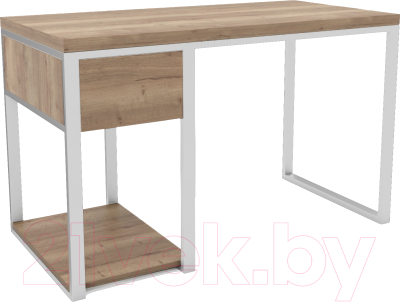 Письменный стол Hype Mebel Дэск 110x50 (белый/дуб галифакс натуральный)