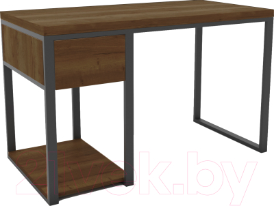 Письменный стол Hype Mebel Дэск 110x50 (черный/дуб галифакс олово)