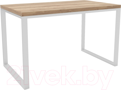 Письменный стол Hype Mebel Чикаго 110x50 (белый/дуб галифакс натуральный)