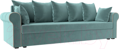 Диван Mebelico Рейн / 112547 (велюр бирюзовый/кант бежевый)