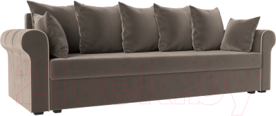 Диван Mebelico Рейн / 112550 (велюр коричневый/кант бежевый)