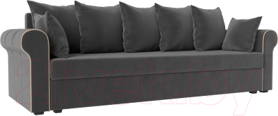 Диван Mebelico Рейн / 112551 (велюр серый/кант бежевый)