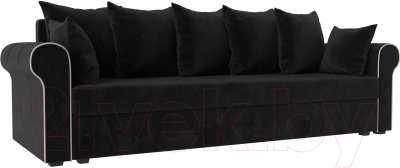 Диван Mebelico Рейн / 112553 (велюр черный/кант бежевый)