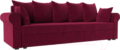 Диван Mebelico Рейн / 112555 (микровельвет бордовый/кант черный)