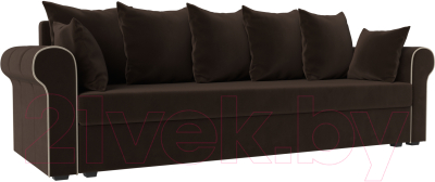 Диван Mebelico Рейн / 112559 (микровельвет коричневый/кант бежевый)