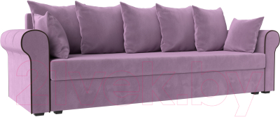 Диван Mebelico Рейн / 112560 (микровельвет сиреневый/кант коричневый)