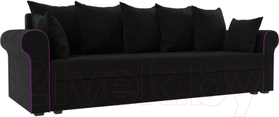 Диван Mebelico Рейн / 112562 (микровельвет черный/кант фиолетовый)