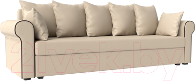 Диван Mebelico Рейн / 112569 (экокожа бежевый/кант коричневый)