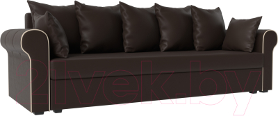 Диван Mebelico Рейн / 112571 (экокожа коричневый/кант бежевый)
