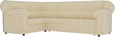 Диван угловой Лига Диванов Карнелла левый / 60285 (экокожа бежевый)