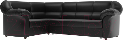 Диван угловой Лига Диванов Карнелла левый / 60289  (экокожа черный)