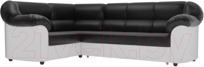 Диван угловой Лига Диванов Карнелла левый / 60288  (экокожа черный/белый)