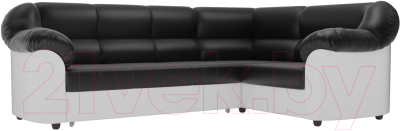 Диван угловой Лига Диванов Карнелла правый / 60288  (экокожа черный/белый)