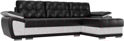 Диван угловой Лига Диванов Нэстор правый / 100432 (экокожа черный/белый)