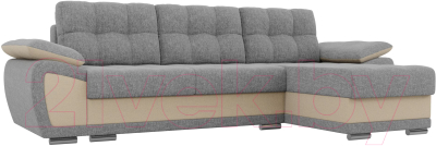 Диван угловой Лига Диванов Нэстор правый / 100423 (рогожка серый/бежевый)