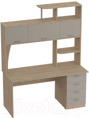 Письменный стол Мебельград СК-11 (дуб натуральный светлый/капучино)