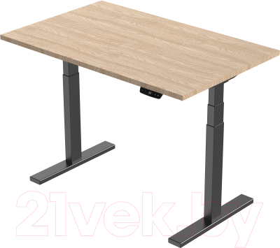 Письменный стол Smartstol 120x80x3.6 (черный/дуб санома)