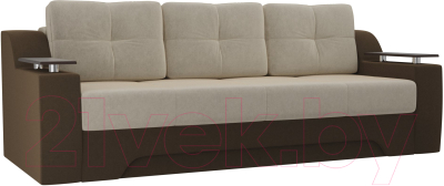 Диван Mebelico Сенатор 146 (микровельвет бежевый/коричневый)