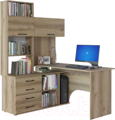 Компьютерный стол Сокол-Мебель КСТ-14 (левый, дуб делано)