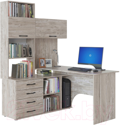 Компьютерный стол Сокол-Мебель КСТ-14 (левый, дуб юкон)