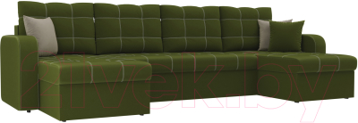 Диван П-образный Mebelico Ливерпуль 155 / 60627 (микровельвет, зеленый)