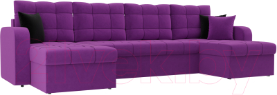 Диван П-образный Mebelico Ливерпуль 155 / 60629 (микровельвет, фиолетовый)