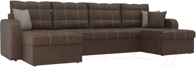 Диван П-образный Mebelico Ливерпуль 155 / 60632 (рогожка, коричневый)