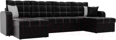 Диван П-образный Mebelico Ливерпуль 155 / 60637 (экокожа, черный)