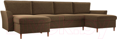 Диван П-образный Mebelico София 158 / 60934 (микровельвет, коричневый)