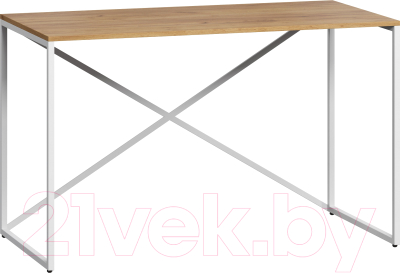 Письменный стол Loftyhome Мальборк Кросс Мини / 1627838 (дуб золотой с белым основанием)