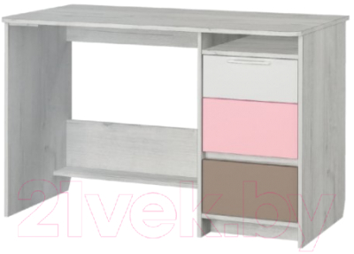 Письменный стол Аквилон Зефир №17.2 120 (дуб эльза/розовый)