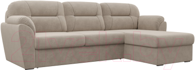 Диван угловой Лига Диванов Бостон правый / 100527 (велюр MR бежевый)