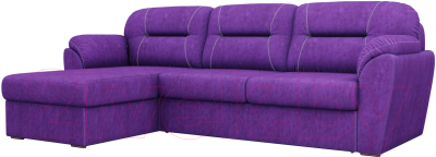 Диван угловой Лига Диванов Бостон левый / 100525 (велюр фиолетовый)