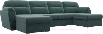 Диван П-образный Лига Диванов Бостон / 100546 (велюр MR бирюзовый)