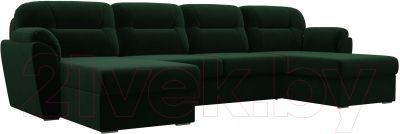 Диван П-образный Лига Диванов Бостон / 100547 (велюр MR зеленый)
