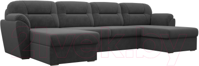 Диван П-образный Лига Диванов Бостон / 100549 (велюр MR серый)