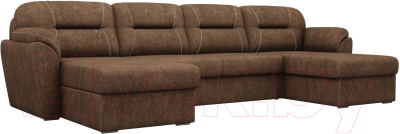 Диван П-образный Лига Диванов Бостон / 100542 (велюр/коричневый)