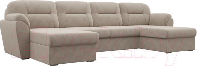 Диван П-образный Лига Диванов Бостон / 100545 (велюр MR бежевый)