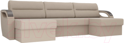 Диван П-образный Лига Диванов Форсайт / 100826 (рогожка бежевый)