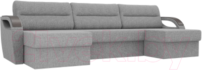 Диван П-образный Лига Диванов Форсайт / 100828 (рогожка серый)