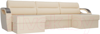 Диван П-образный Лига Диванов Форсайт / 100835 (экокожа бежевый)