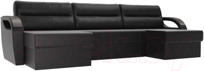 Диван П-образный Лига Диванов Форсайт / 100838 (экокожа черный)