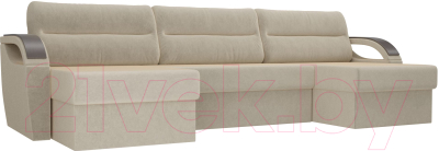 Диван П-образный Лига Диванов Форсайт / 100814 (микровельвет бежевый)
