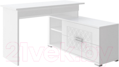 Письменный стол Rinner Тиффани М18 угловой (белый текстурный)